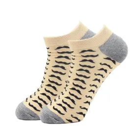 Mustache Pattern Ankle Socks (Adult Large - Men's Shoe Sizes 8-12)