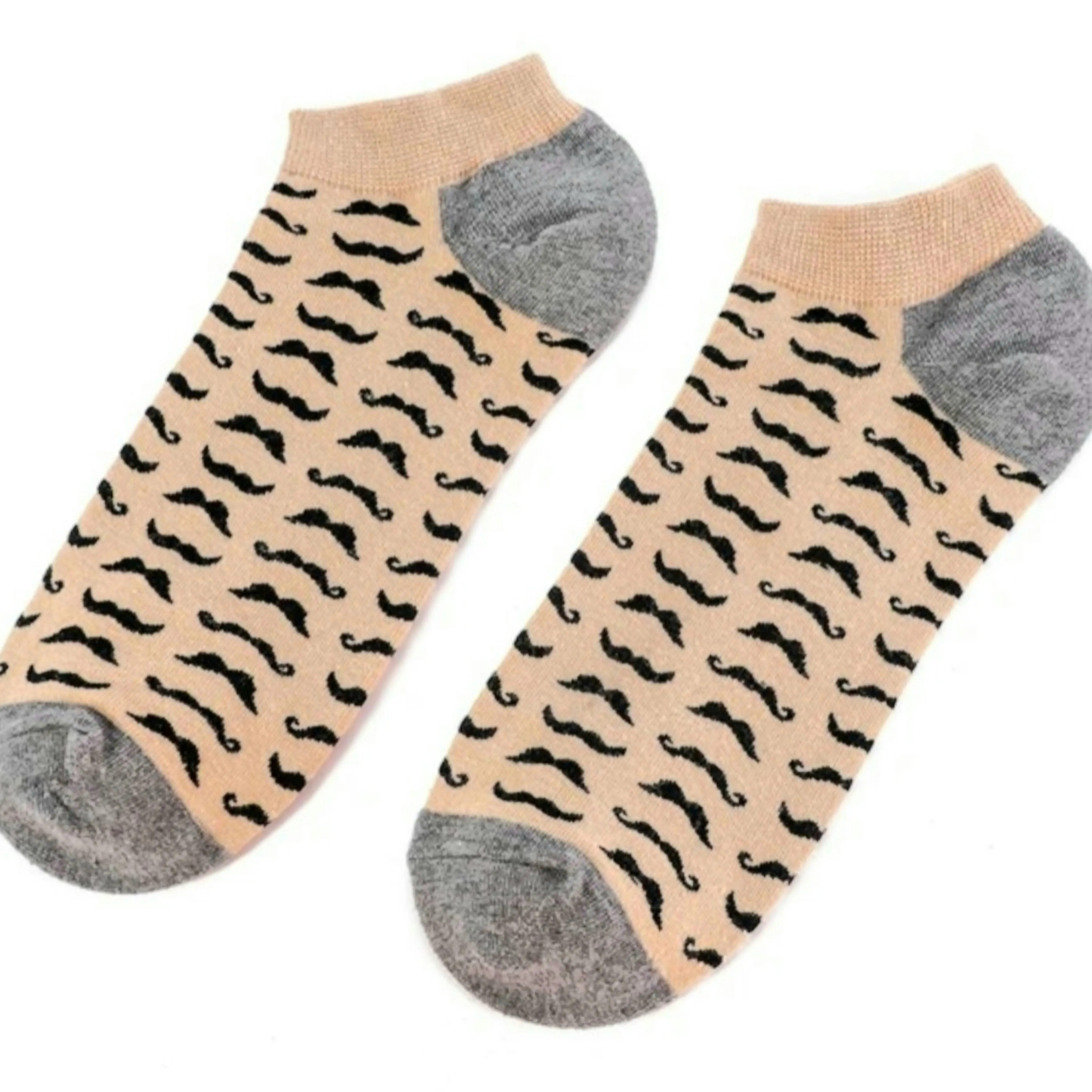 Mustache Pattern Ankle Socks (Adult Large - Men's Shoe Sizes 8-12)