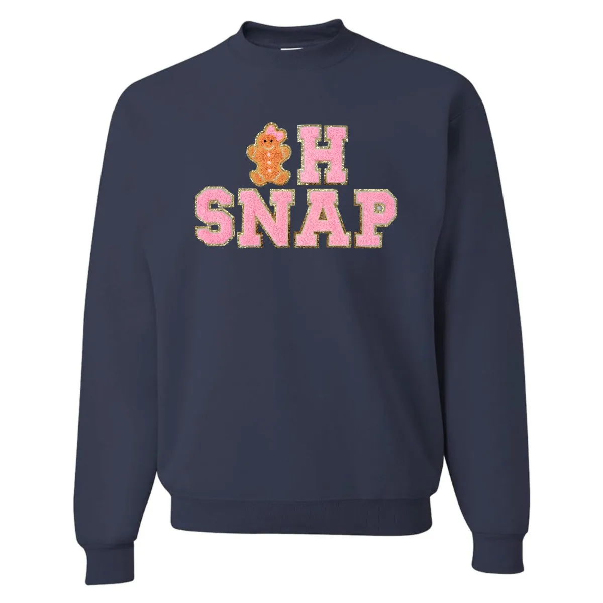 'Oh Snap' Letter Patch Crewneck Sweatshirt