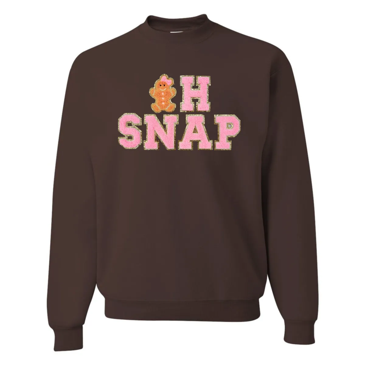 'Oh Snap' Letter Patch Crewneck Sweatshirt