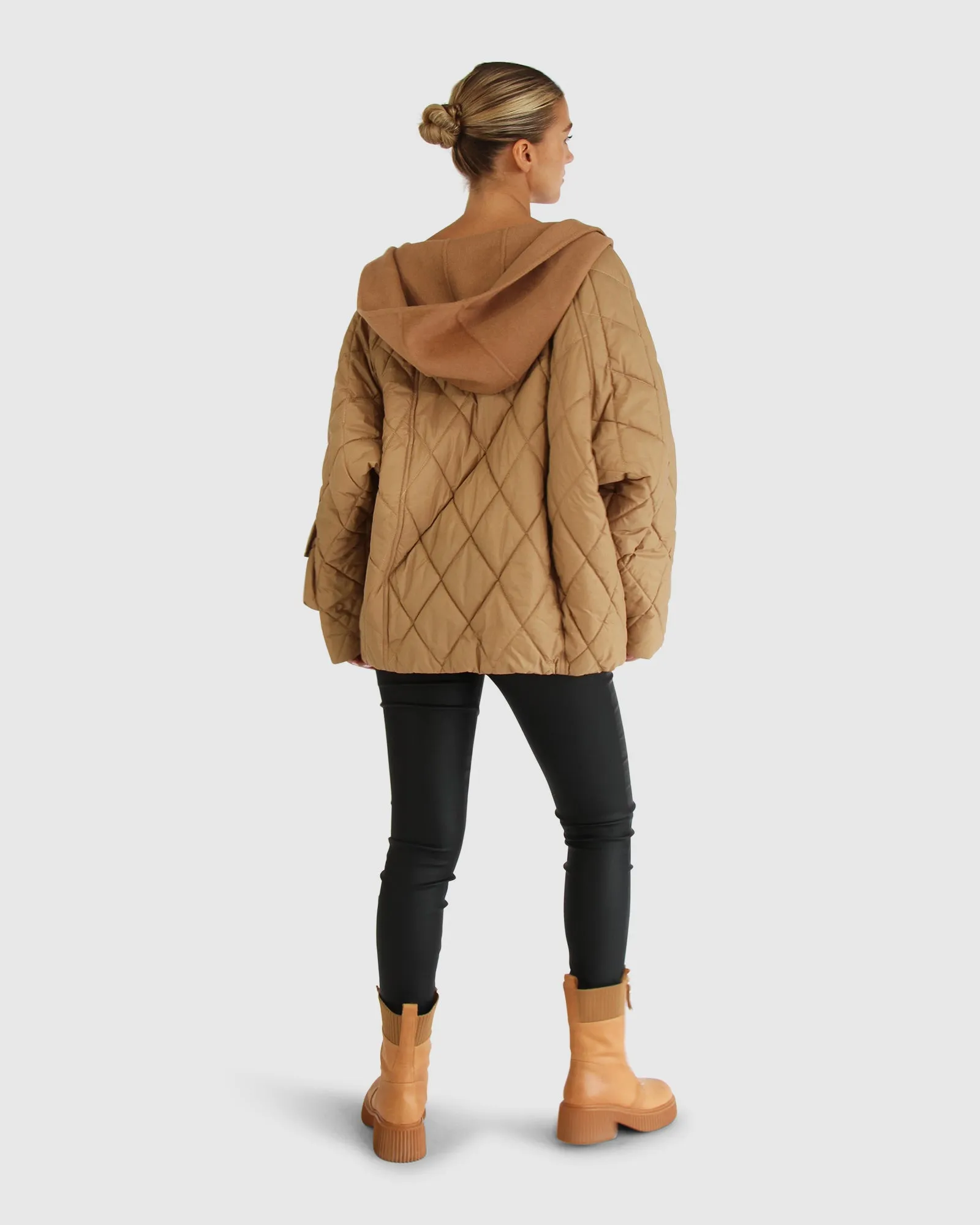 Only You Quilted Utility Jacket - Camel