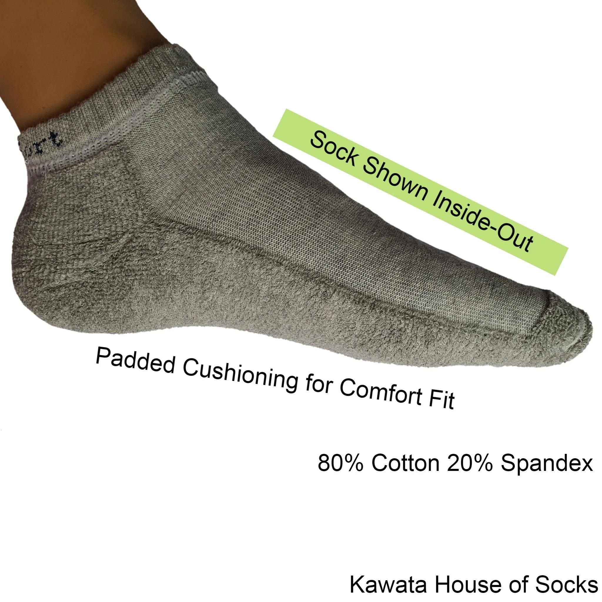 Padded Plain Ankle Sport Socks