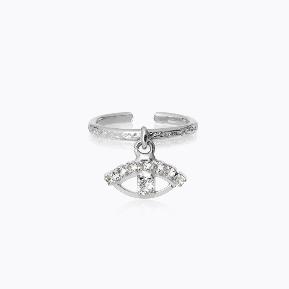 Petite Greek Eye Ring / Crystal