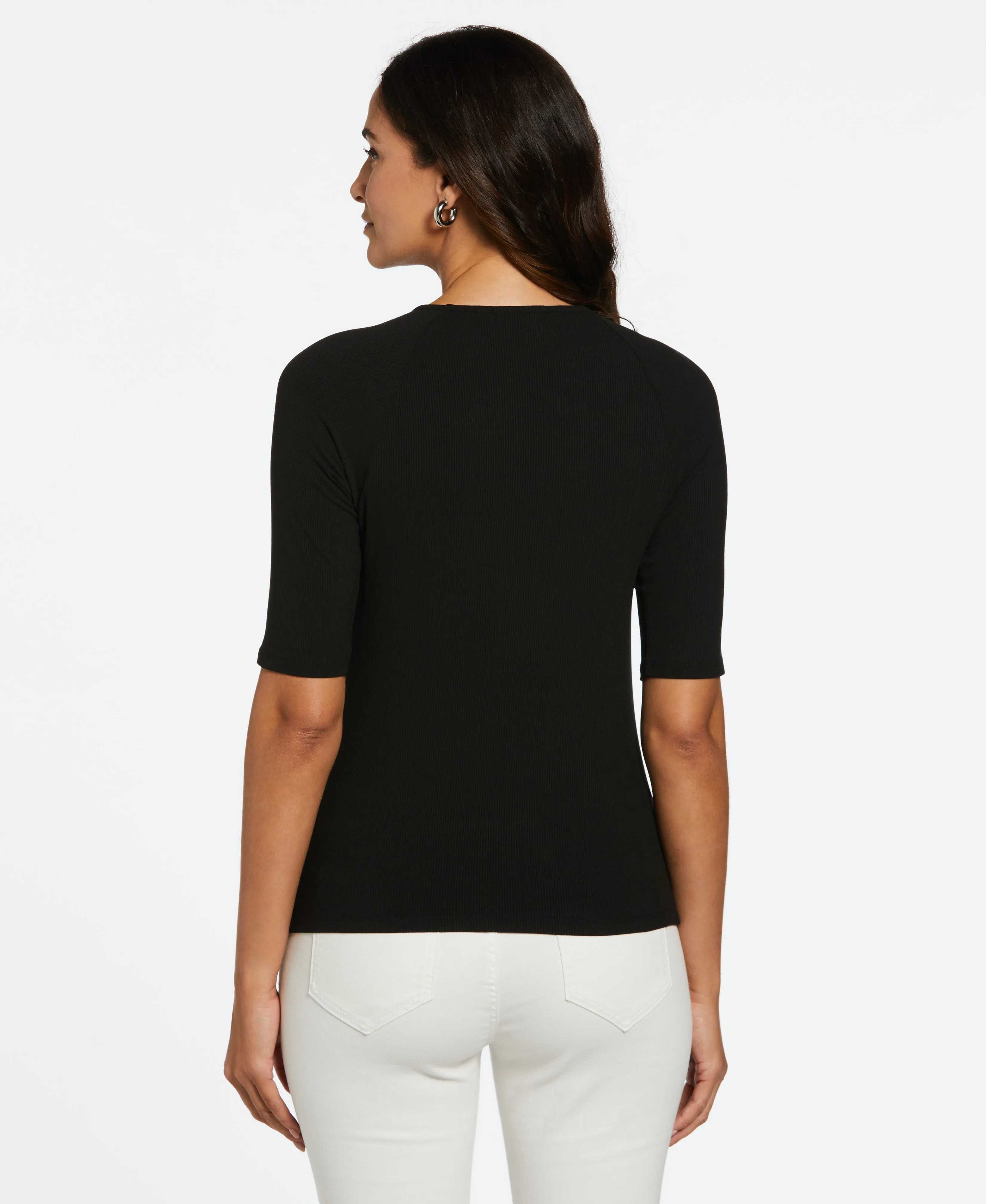 Petite Twist Neckline Cut Out Top