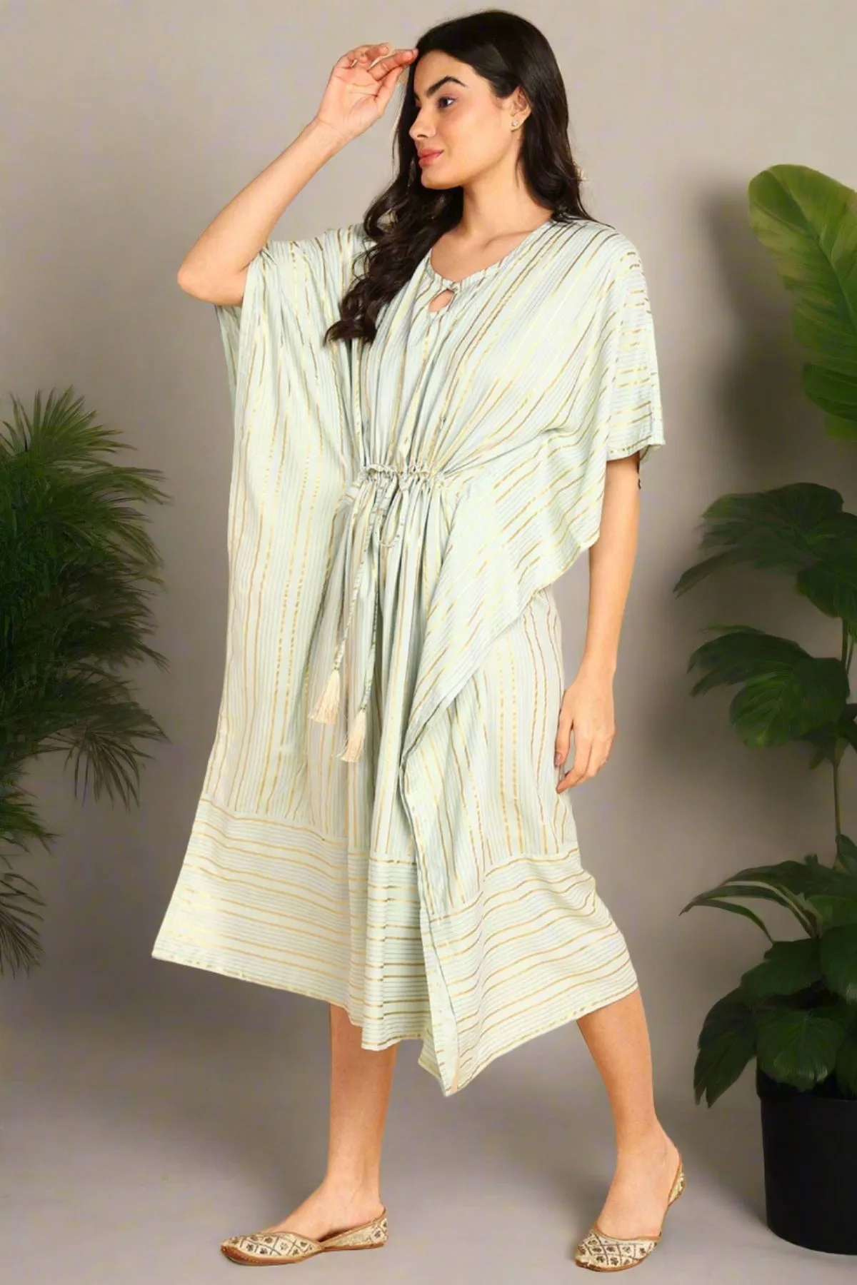 Pista Green Maternity & Feeding Kaftan