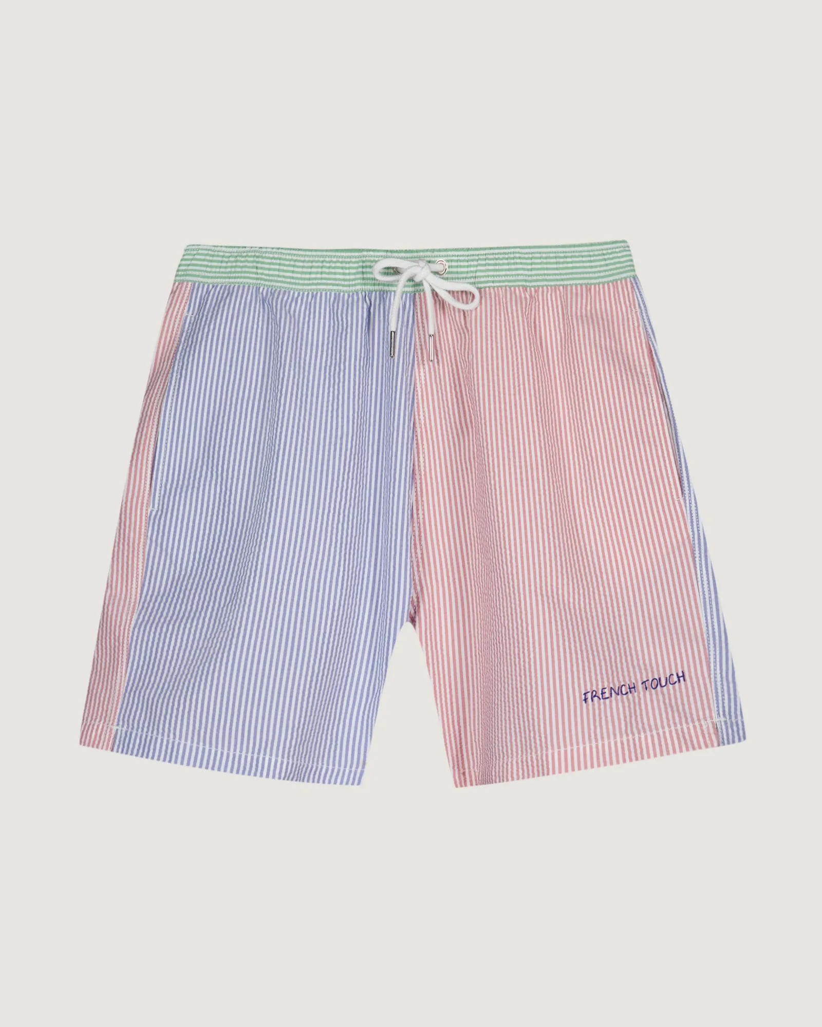 "French Touch" maillot seersucker swim shorts