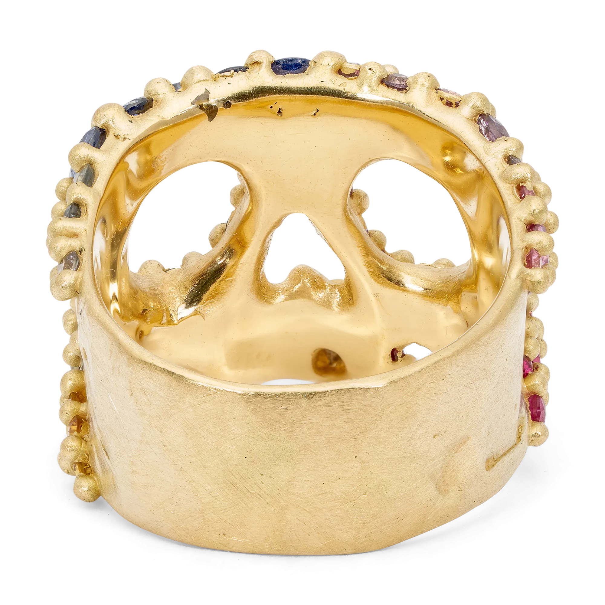 Rainbow Kali Skull Ring - Made to Order