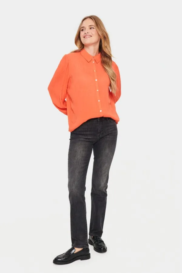 Saint Tropez Simple Blouse Bright Orange