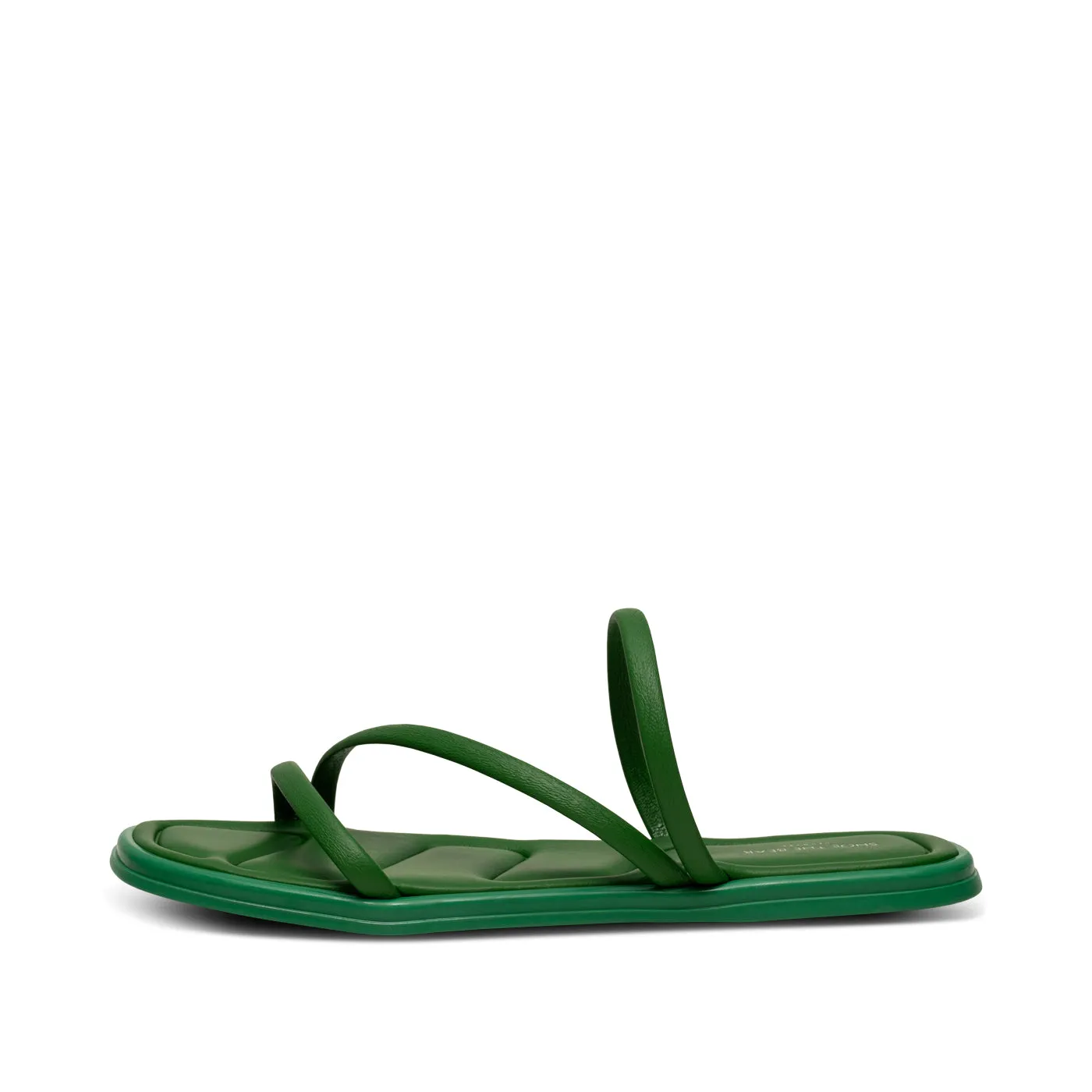 Selena sandal med rem i læder - GREEN