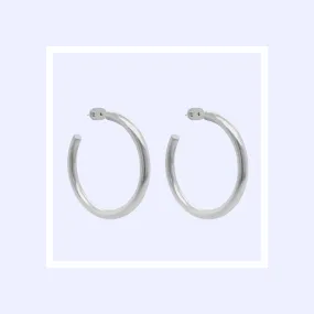 Sleek Silver Hoop Earrings