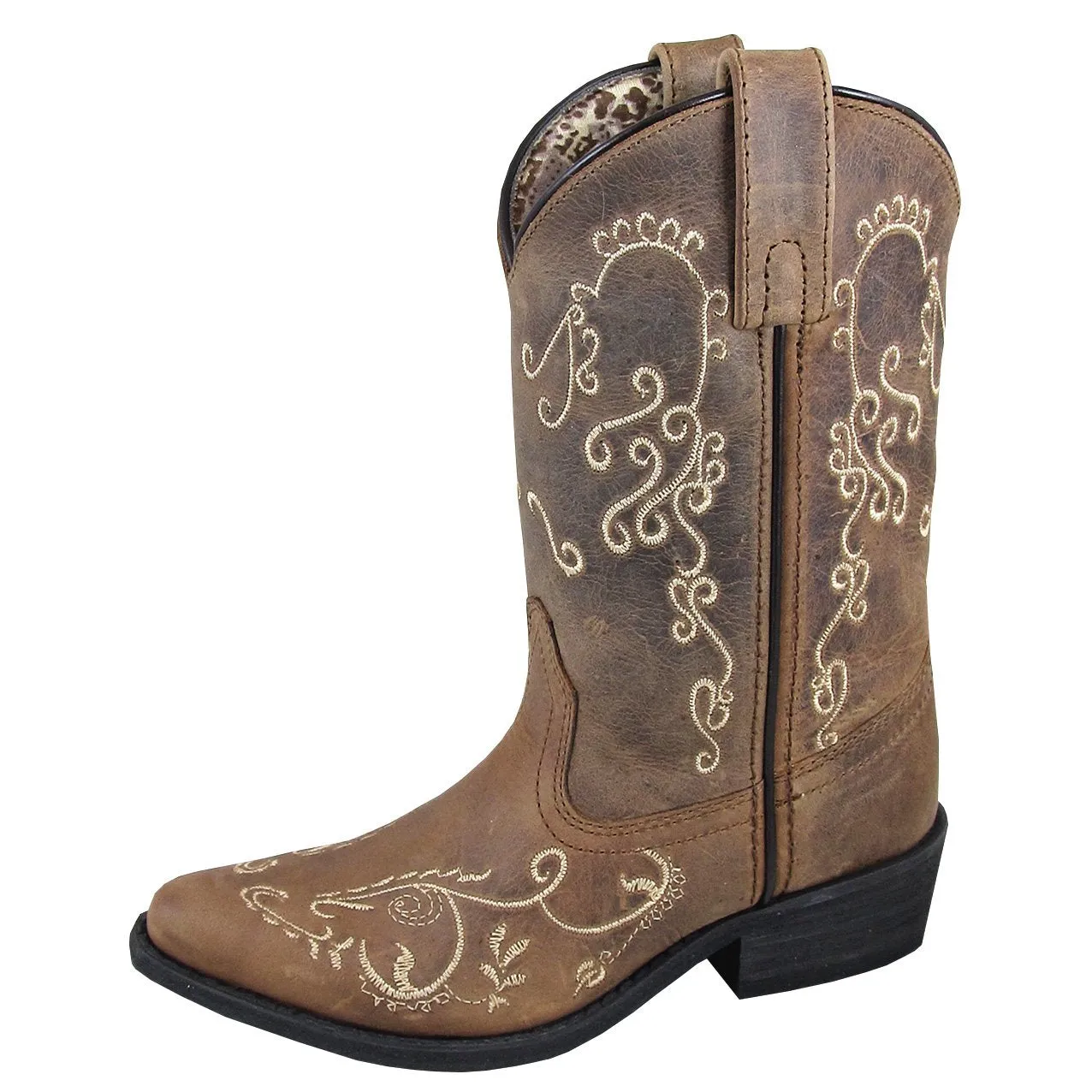 Smoky Mountain Girl's Youth Jolene Brown Waxed Distress Cowboy Boot