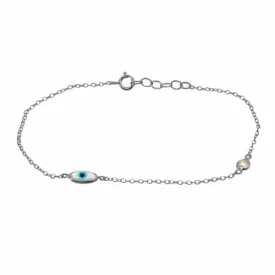 Sterling silver evil eye bracelet