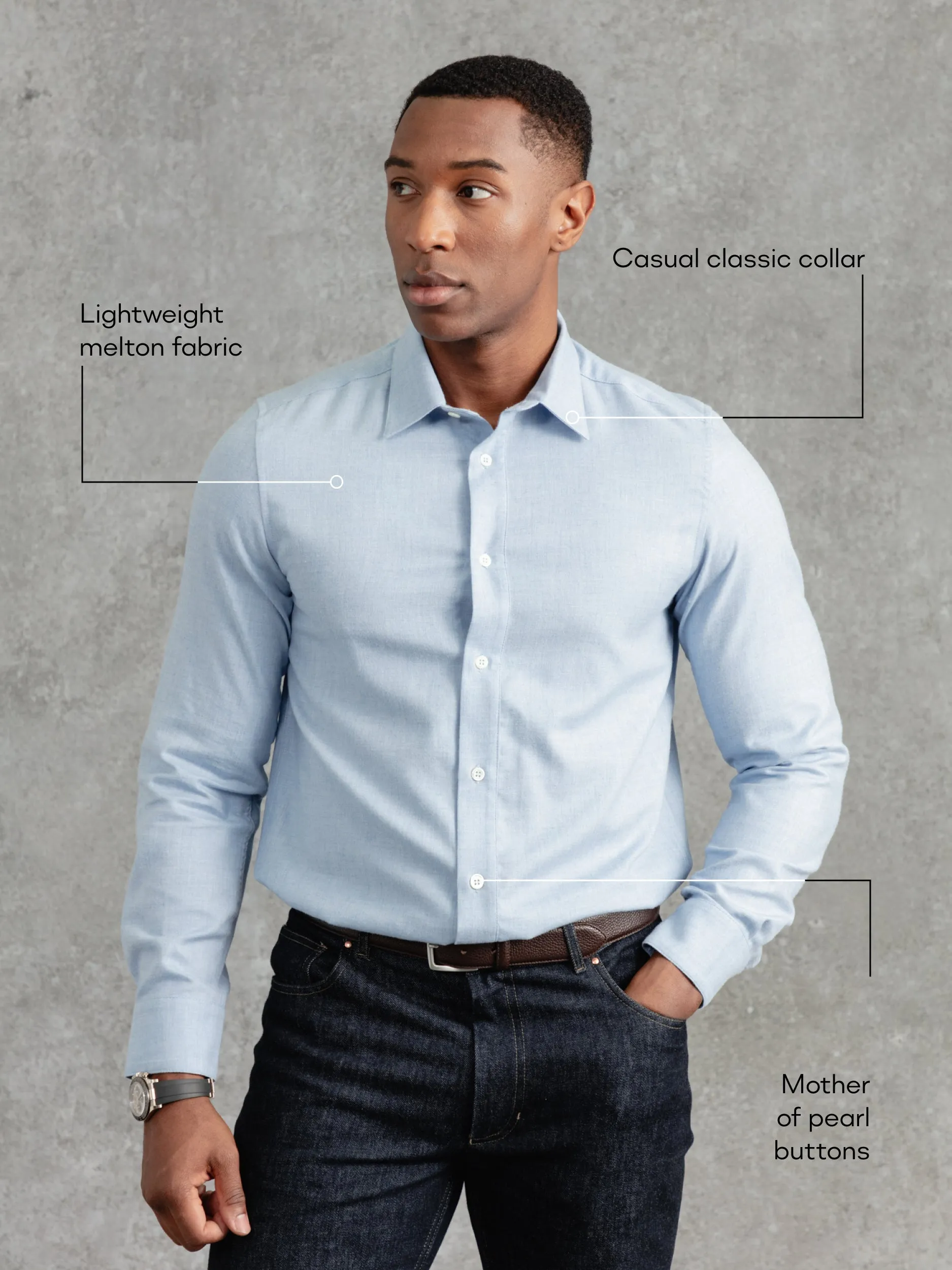 The Victor Melton Shirt - Oxford Blue