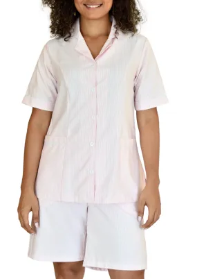 Uniforme de Bermuda - Oxford Rayas Rosadas