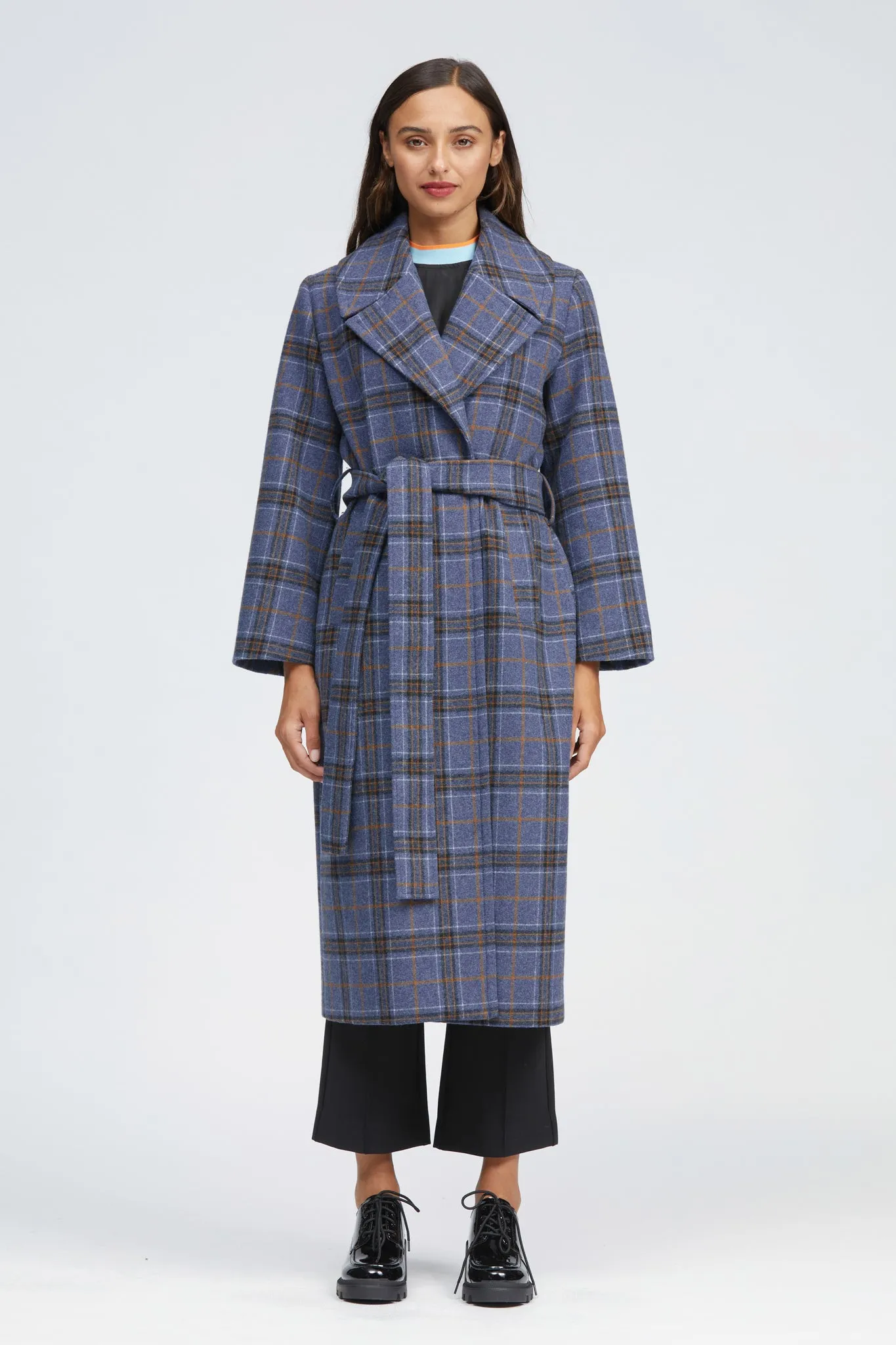 Waring Coat Blue/Orange Check