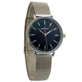 Women's 30mm Black Sleek Stainless Steel Mesh Band Watch