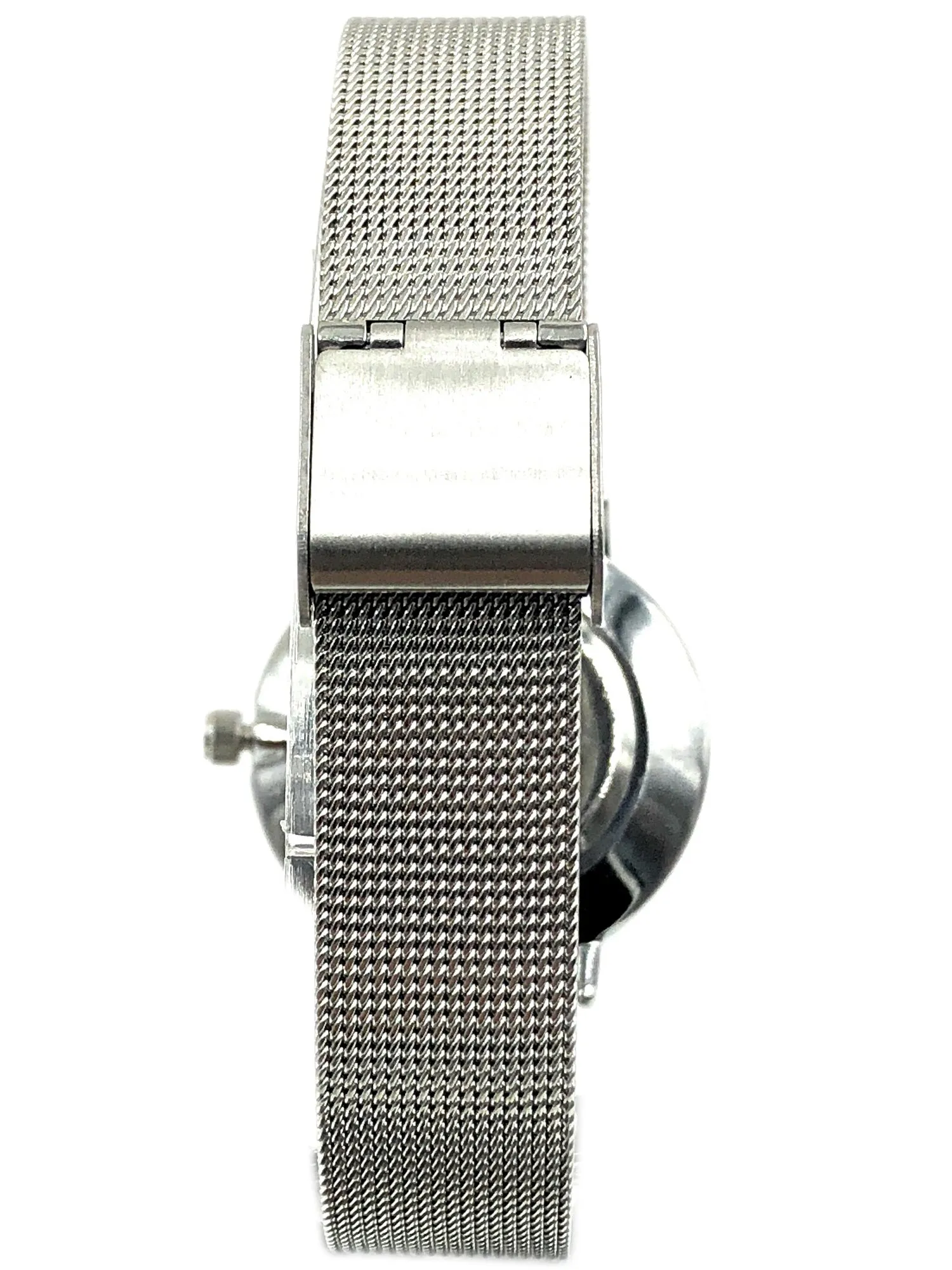 Women's 30mm Black Sleek Stainless Steel Mesh Band Watch